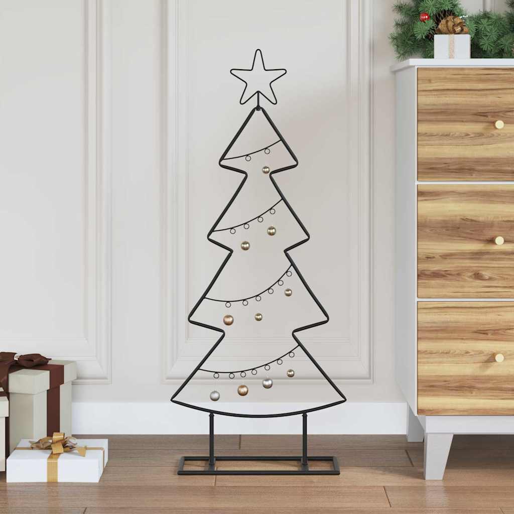 Vidaxl metalen kerstboom met standaard zwart 90,5 cm staal
