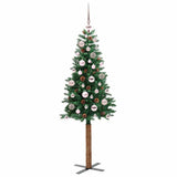 Vidaxl slanke kerstboom groen 150 cm pvc en massief dennenhout