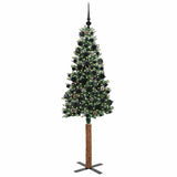Vidaxl slanke kerstboom groen 180 cm pvc en massief dennenhout