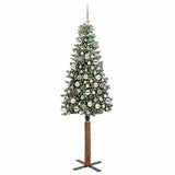 Vidaxl slanke kerstboom groen 180 cm pvc en massief dennenhout