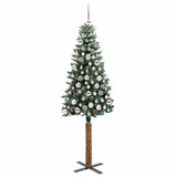 Vidaxl slanke kerstboom groen 180 cm pvc en massief dennenhout