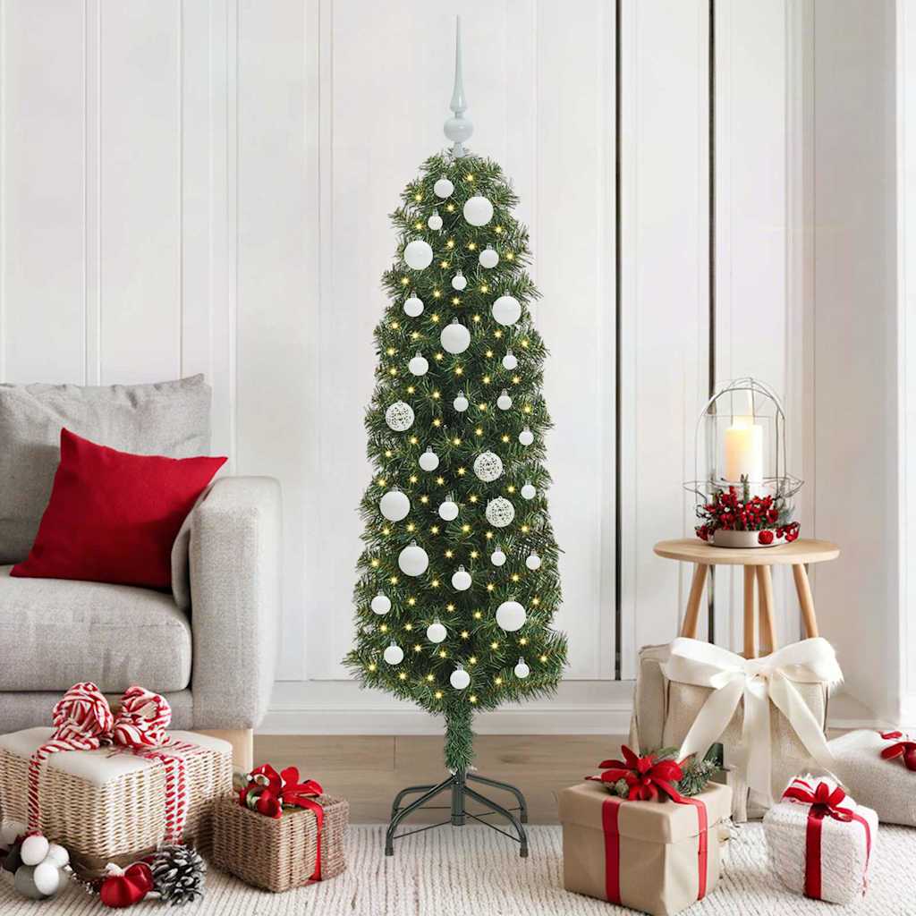 Vidaxl kunstkerstboom groen 150 cm pvc en staal en kunststof