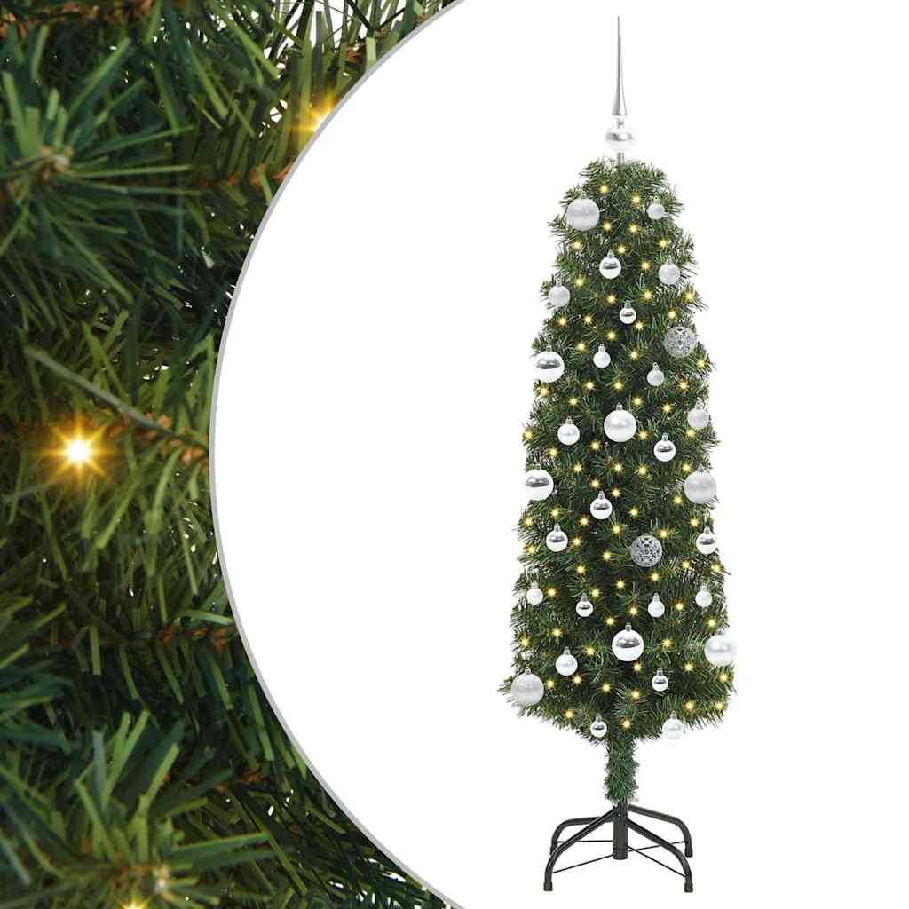 Vidaxl kunstkerstboom groen 150 cm pvc en staal en kunststof