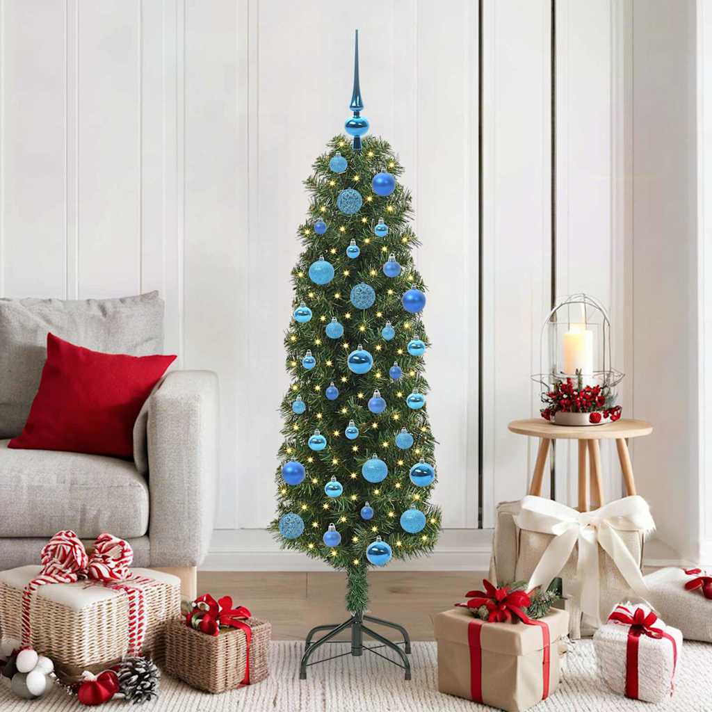 Vidaxl kunstkerstboom groen 150 cm pvc en staal en kunststof