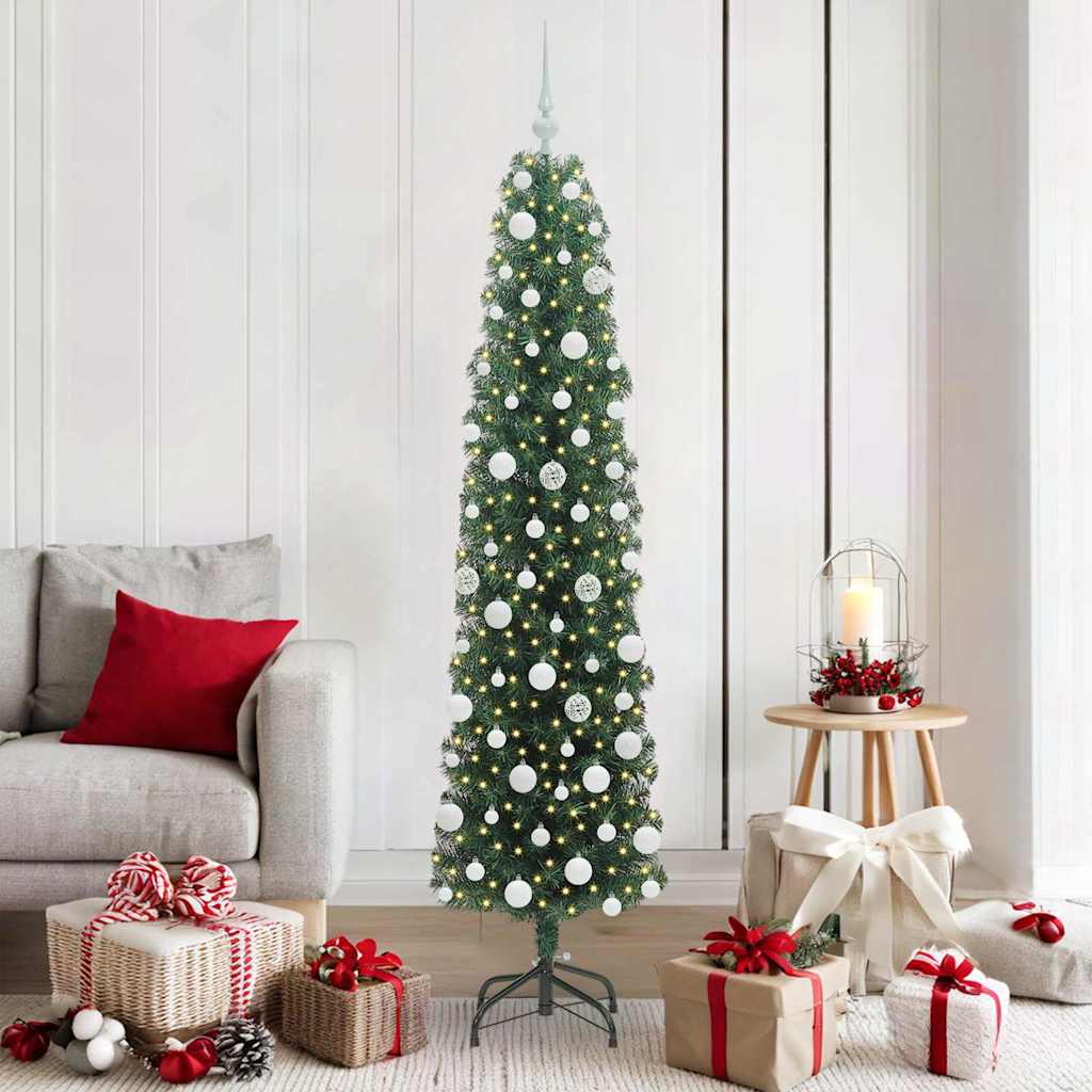 Vidaxl kunstkerstboom groen 180 cm pvc en staal en kunststof