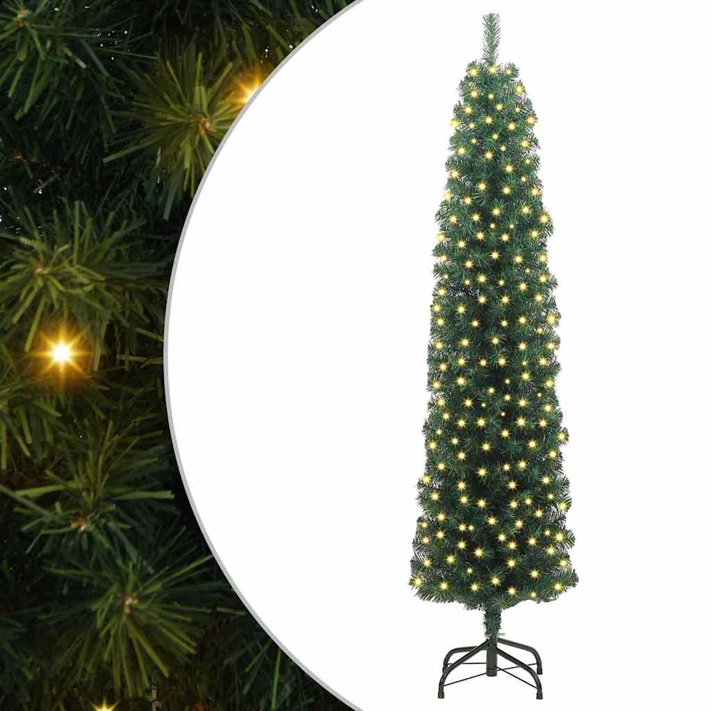 Vidaxl kunstkerstboom groen 240 cm pvc en staal en kunststof