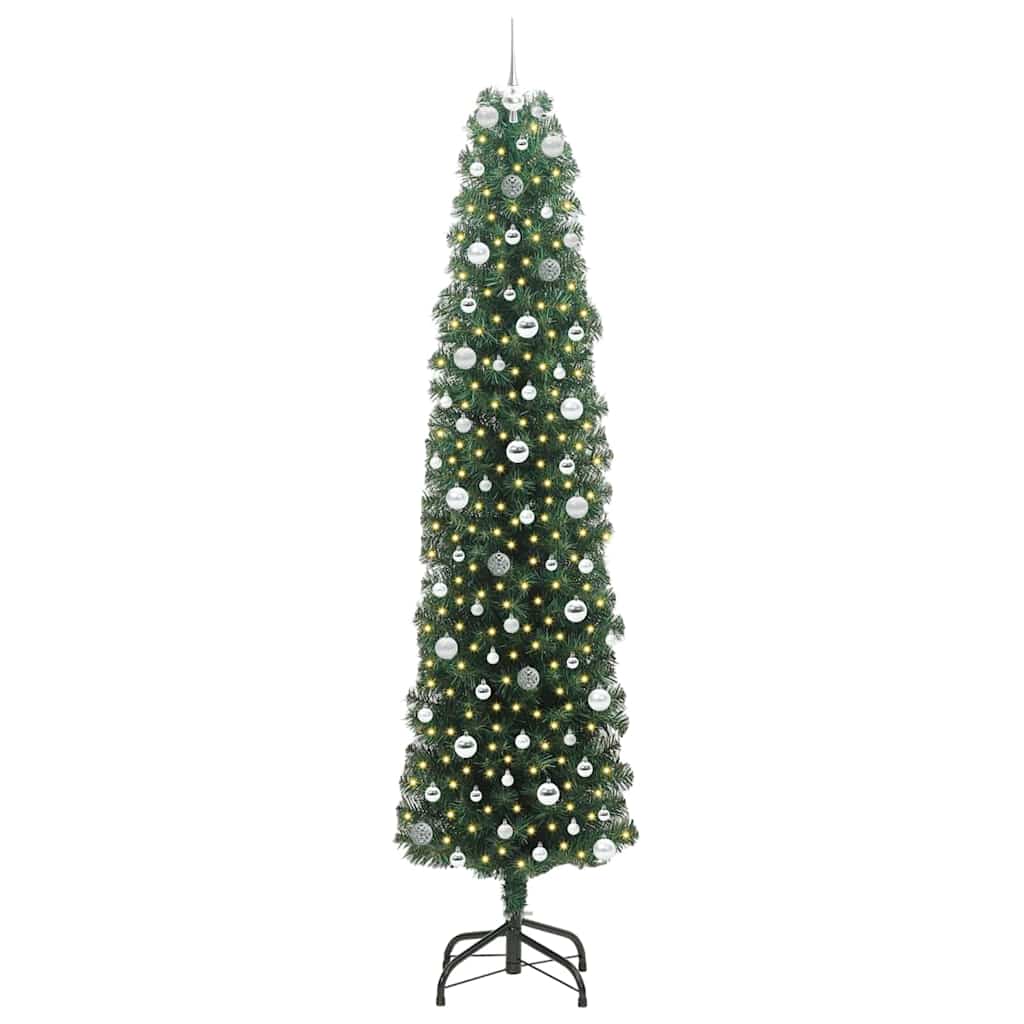 Vidaxl kunstkerstboom groen 240 cm pvc en staal en kunststof