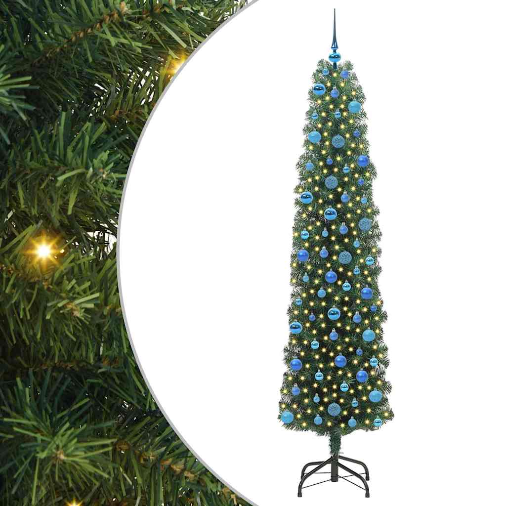 Vidaxl kunstkerstboom groen 240 cm pvc en staal en kunststof