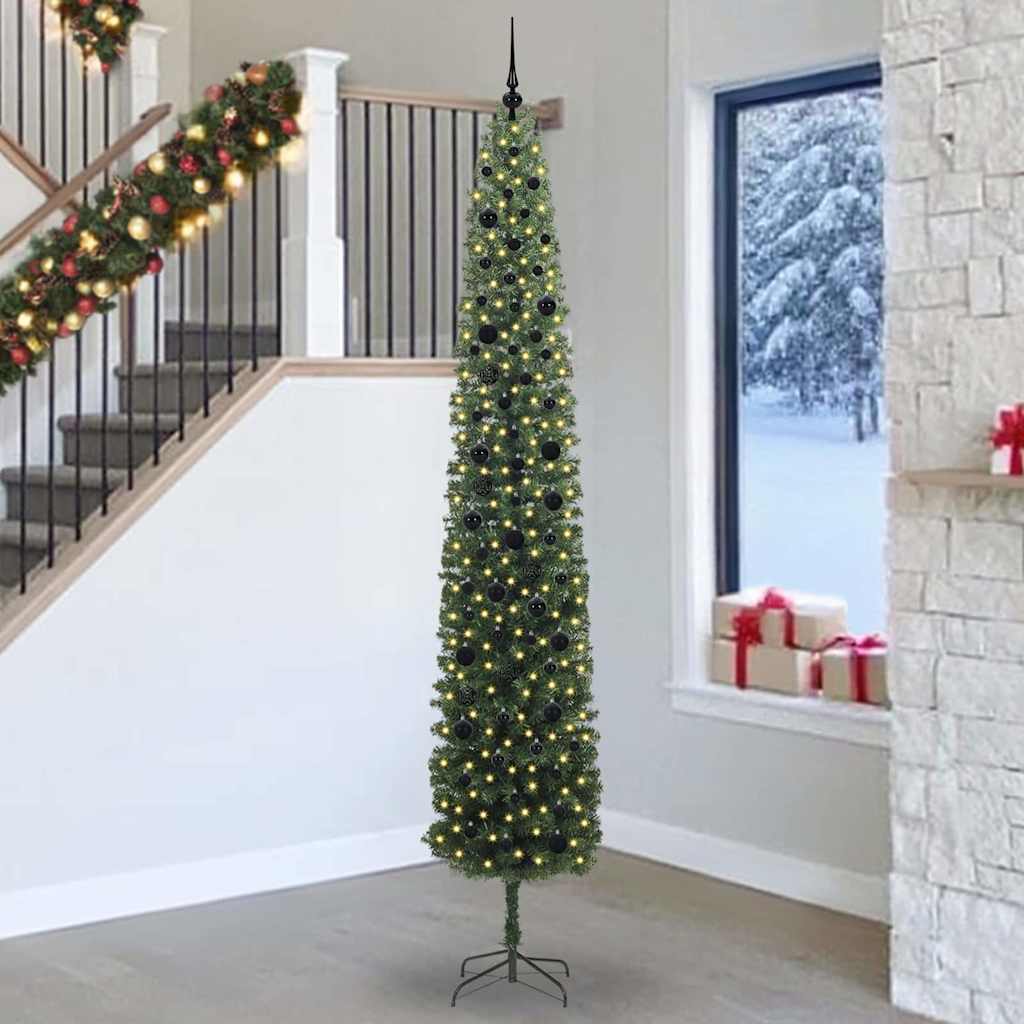 Vidaxl kunstkerstboom groen 270 cm pvc en staal en kunststof