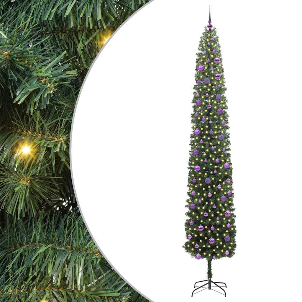 Vidaxl kunstkerstboom groen 270 cm pvc en staal en kunststof