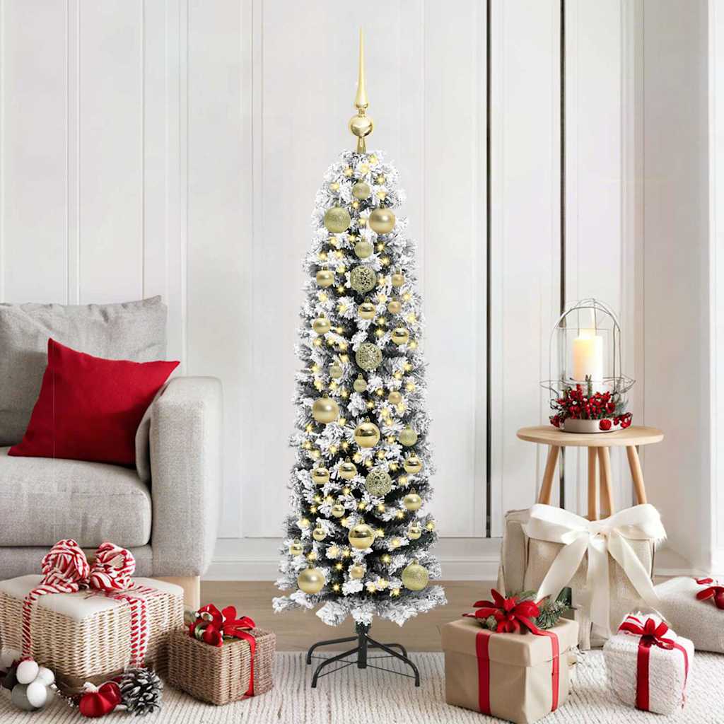 Vidaxl kunstkerstboom groen 150 cm pvc en staal en kunststof