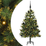 Vidaxl kunstmatige scharnier kerstboom met cones groen 150 cm