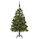 Vidaxl kunstmatige scharnier kerstboom met cones groen 150 cm