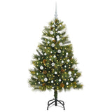 Vidaxl kunstmatige scharnier kerstboom met cones groen 150 cm