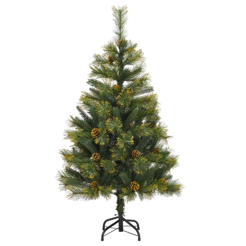 Vidaxl kunstmatige scharnier kerstboom met cones groen 150 cm