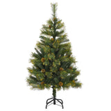 Vidaxl kunstmatige scharnier kerstboom met cones groen 150 cm