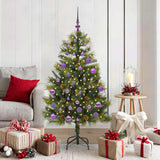 Vidaxl kunstmatige scharnier kerstboom met cones groen 150 cm