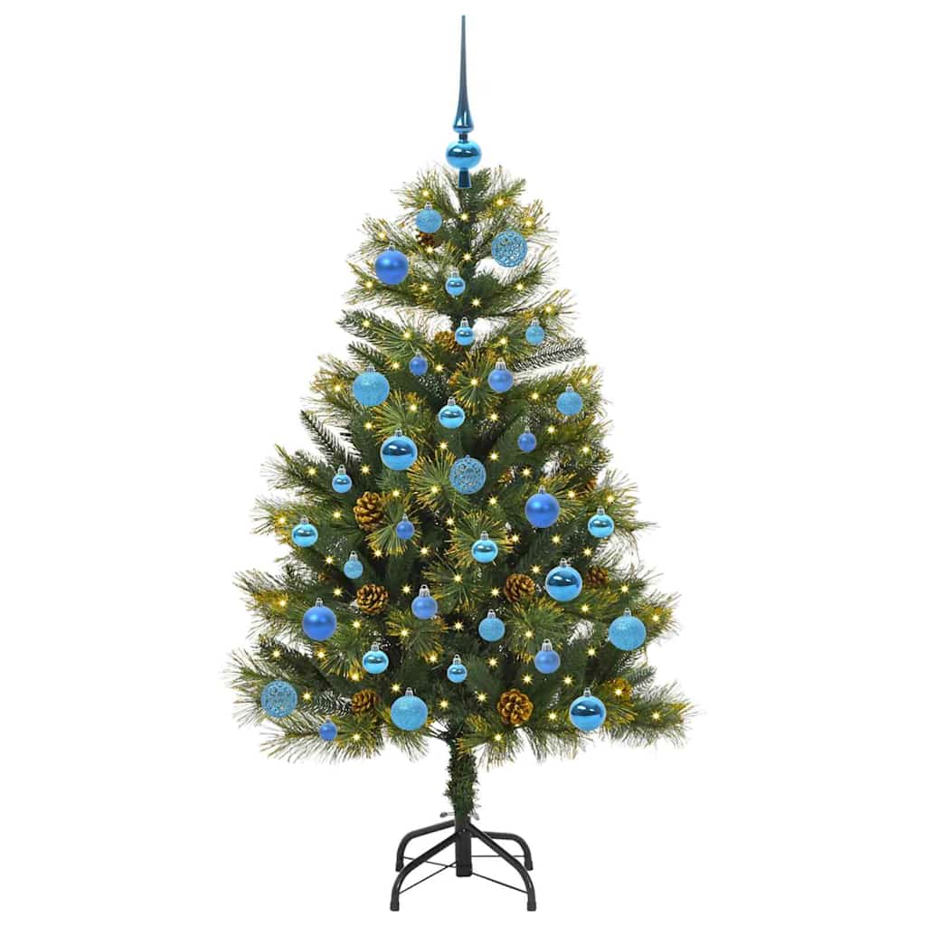 Vidaxl kunstmatige scharnier kerstboom met cones groen 150 cm