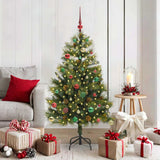 Vidaxl kunstmatige scharnier kerstboom met cones groen 150 cm