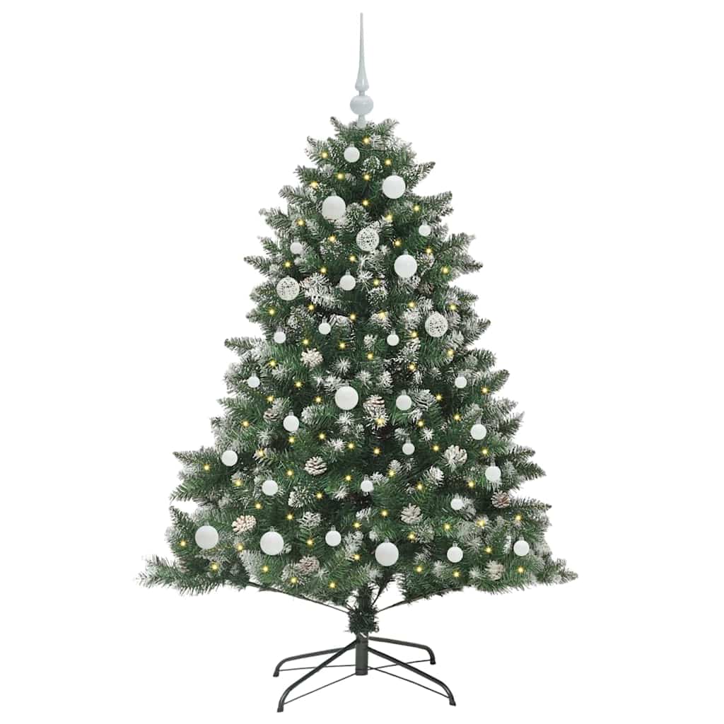 Vidaxl kunstkerstboom met 150 led groen 150 cm pvc en plastic en staal