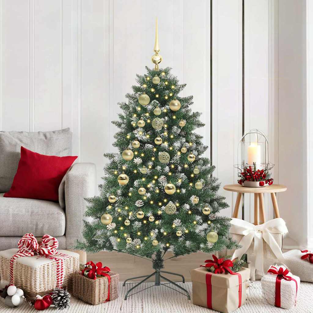Vidaxl kunstkerstboom met 150 led groen 150 cm pvc en plastic en staal