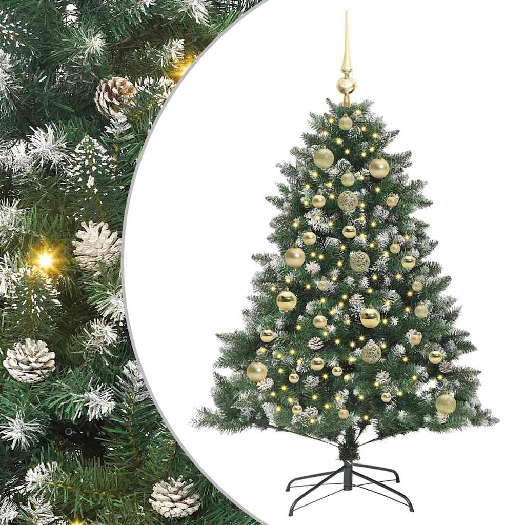 Vidaxl kunstkerstboom met 150 led groen 150 cm pvc en plastic en staal