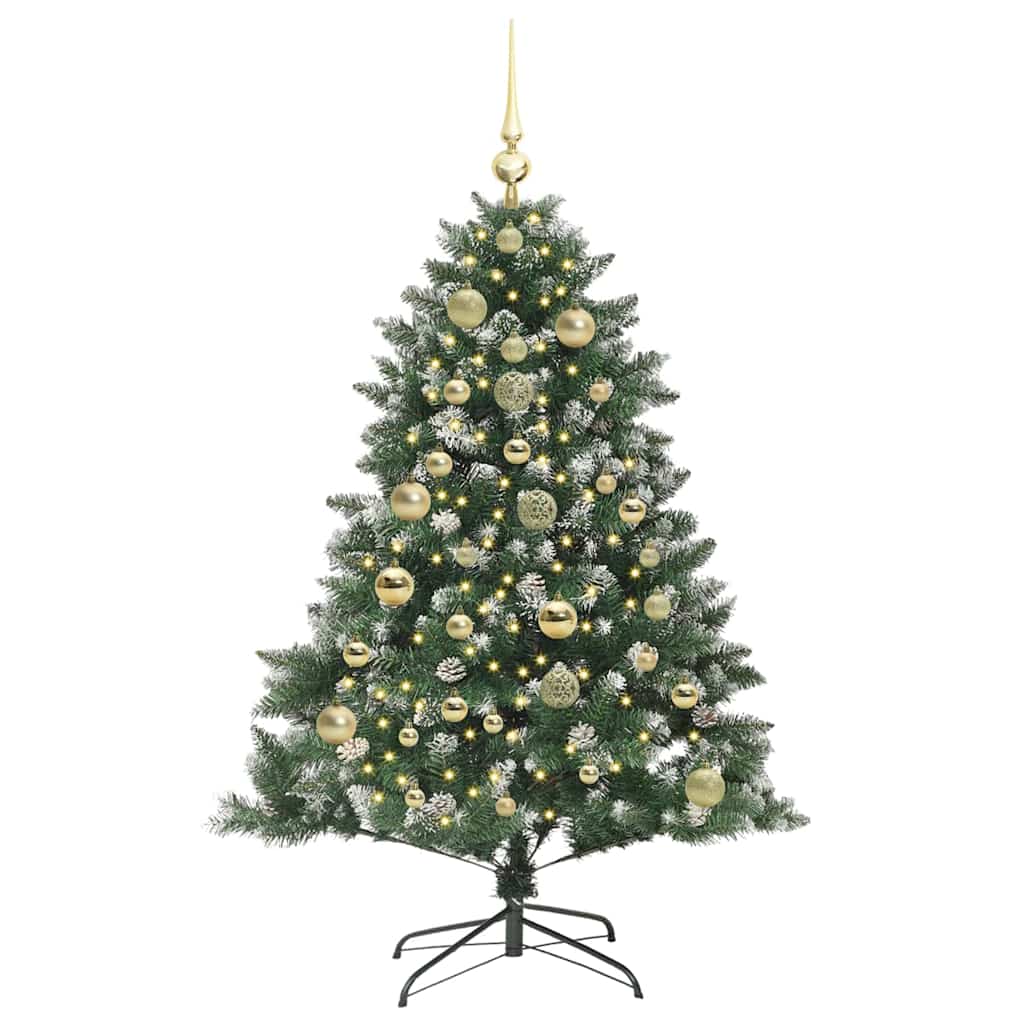 Vidaxl kunstkerstboom met 150 led groen 150 cm pvc en plastic en staal