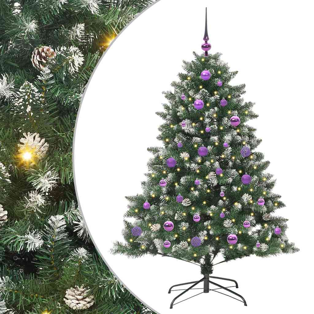 Vidaxl kunstkerstboom met 150 led groen 150 cm pvc en plastic en staal