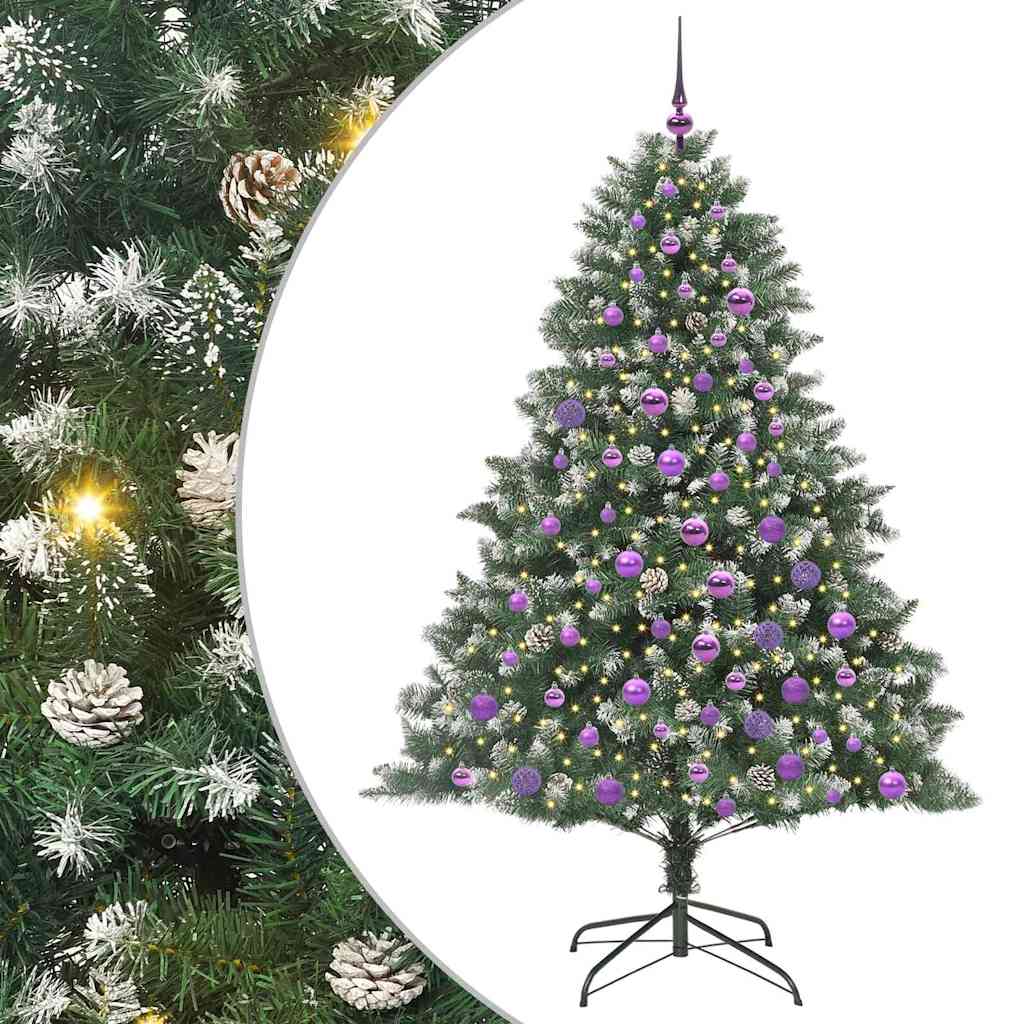Vidaxl kunstkerstboom met 300 led groen 180 cm pvc en plastic en staal