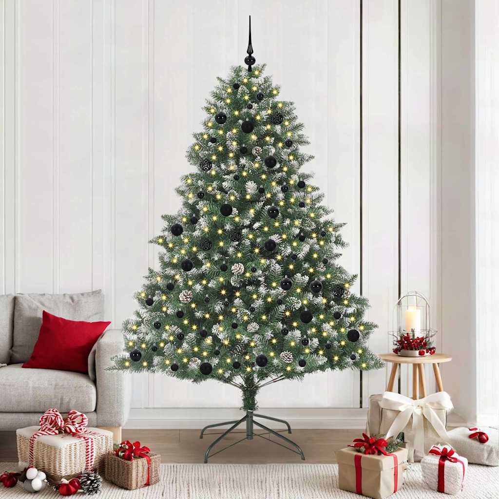 Vidaxl kunstkerstboom met 300 led groen 210 cm pvc en plastic en staal