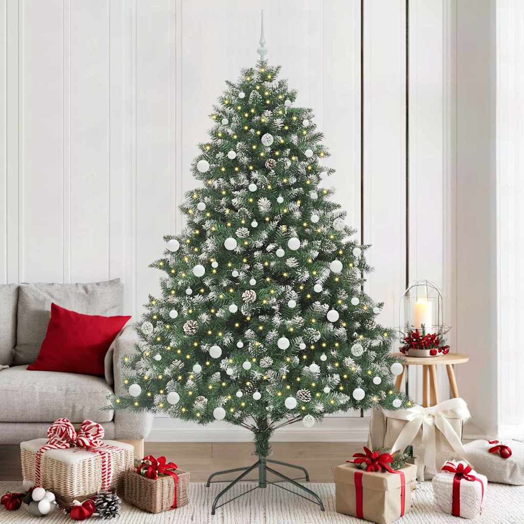 Vidaxl kunstkerstboom met 300 led groen 210 cm pvc en plastic en staal