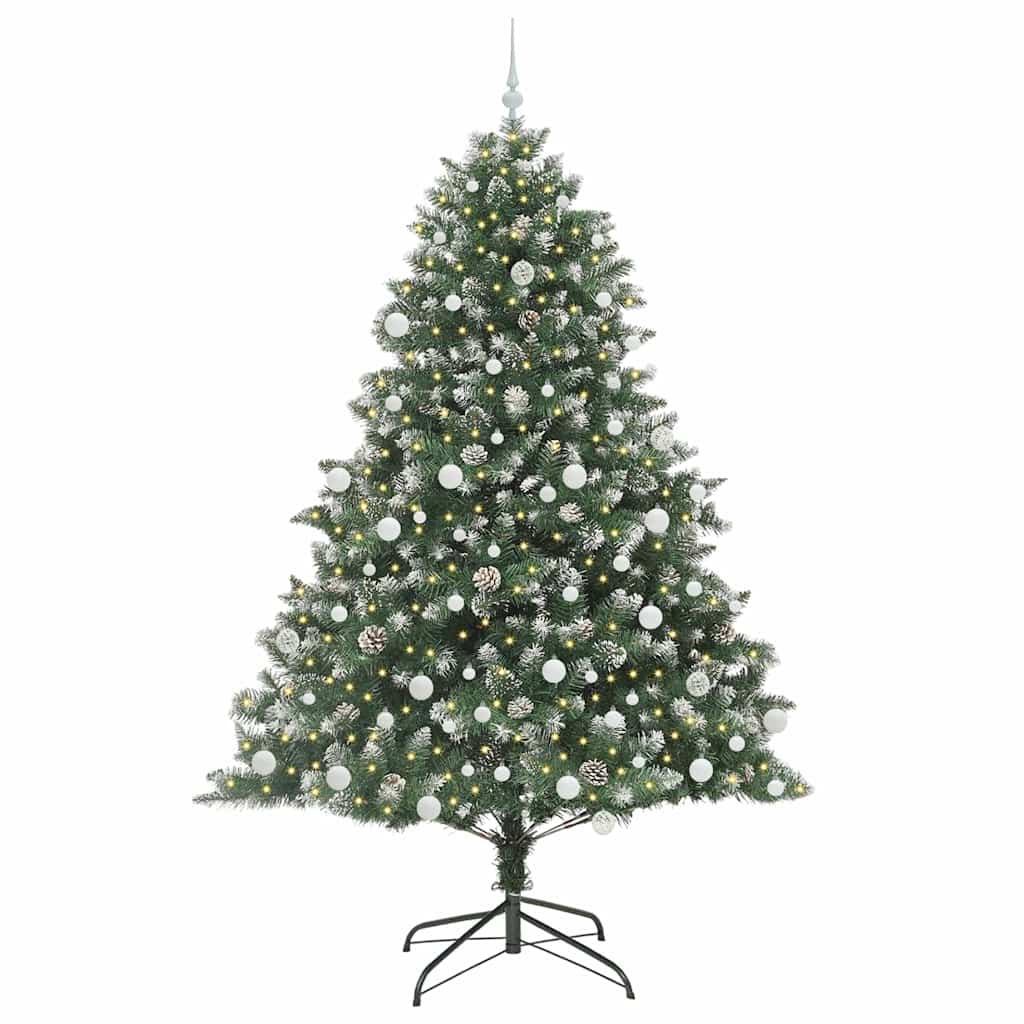 Vidaxl kunstkerstboom met 300 led groen 210 cm pvc en plastic en staal