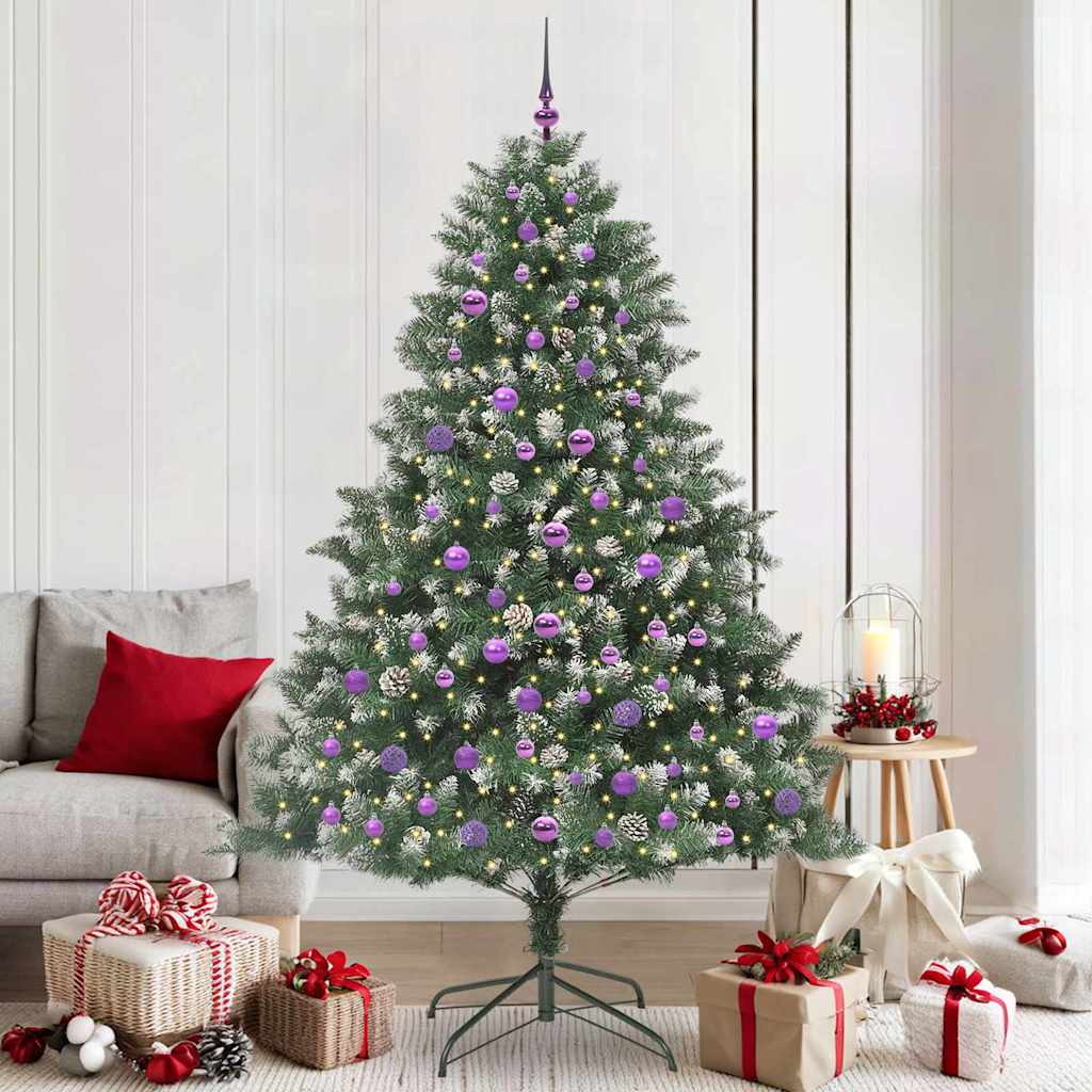Vidaxl kunstkerstboom met 300 led groen 210 cm pvc en plastic en staal