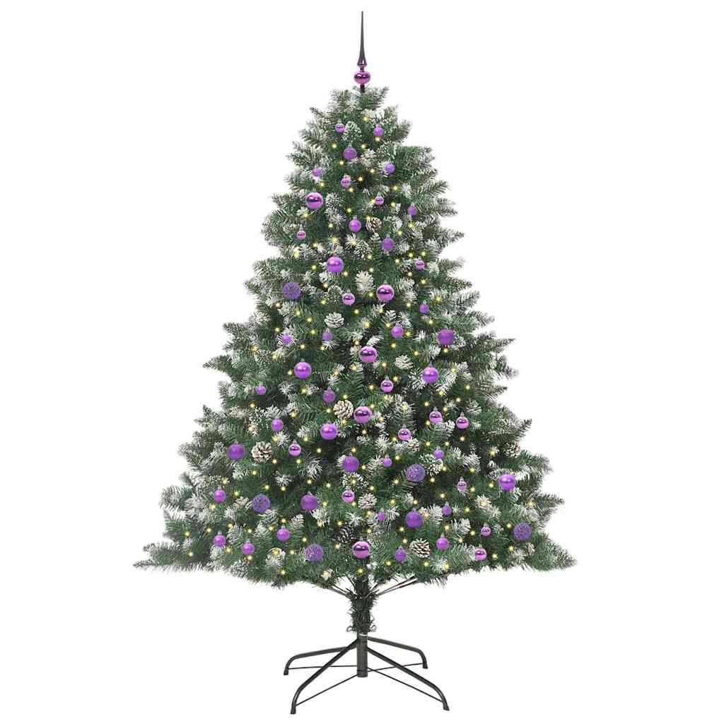 Vidaxl kunstkerstboom met 300 led groen 210 cm pvc en plastic en staal