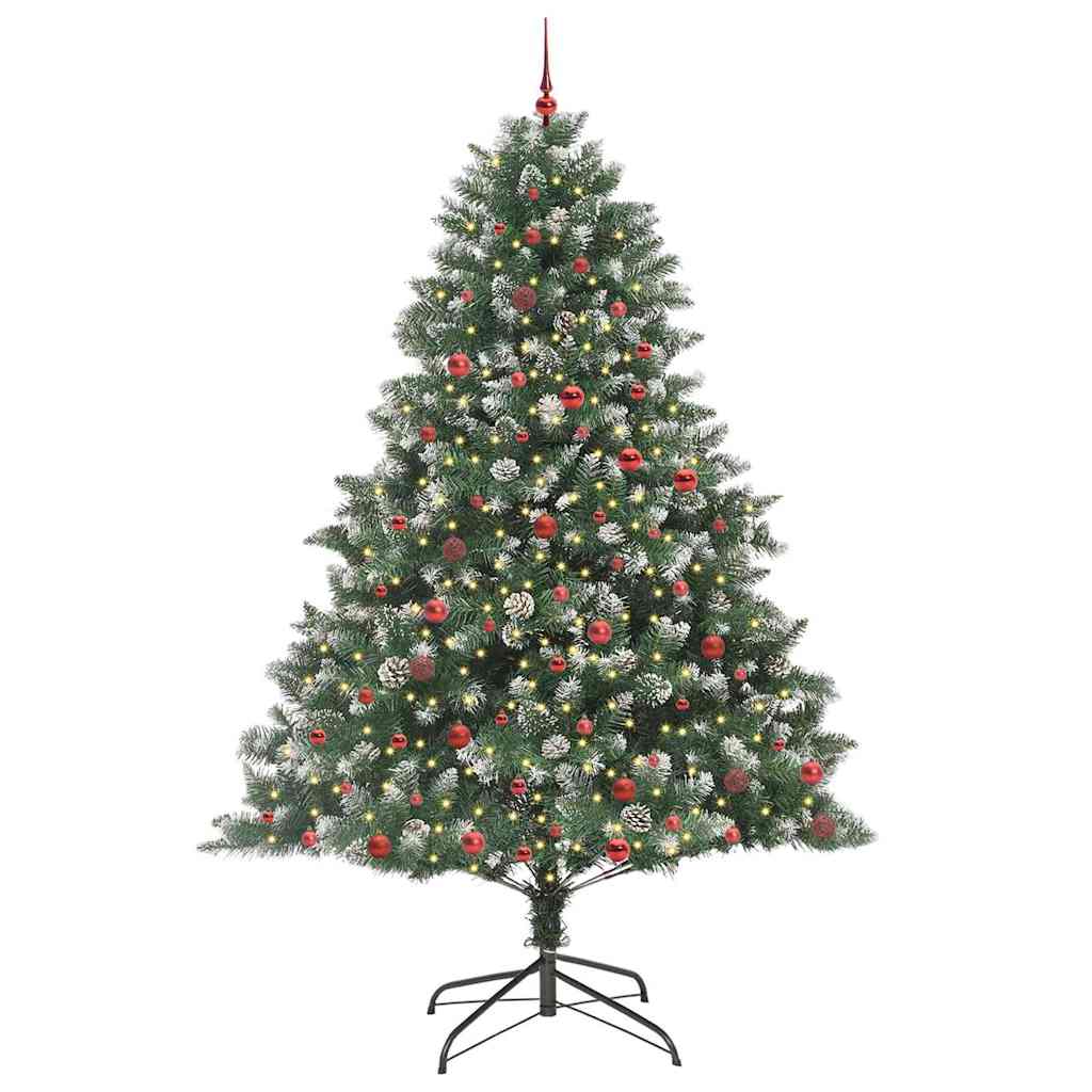 Vidaxl kunstkerstboom met 300 led groen 240 cm pvc en plastic en staal