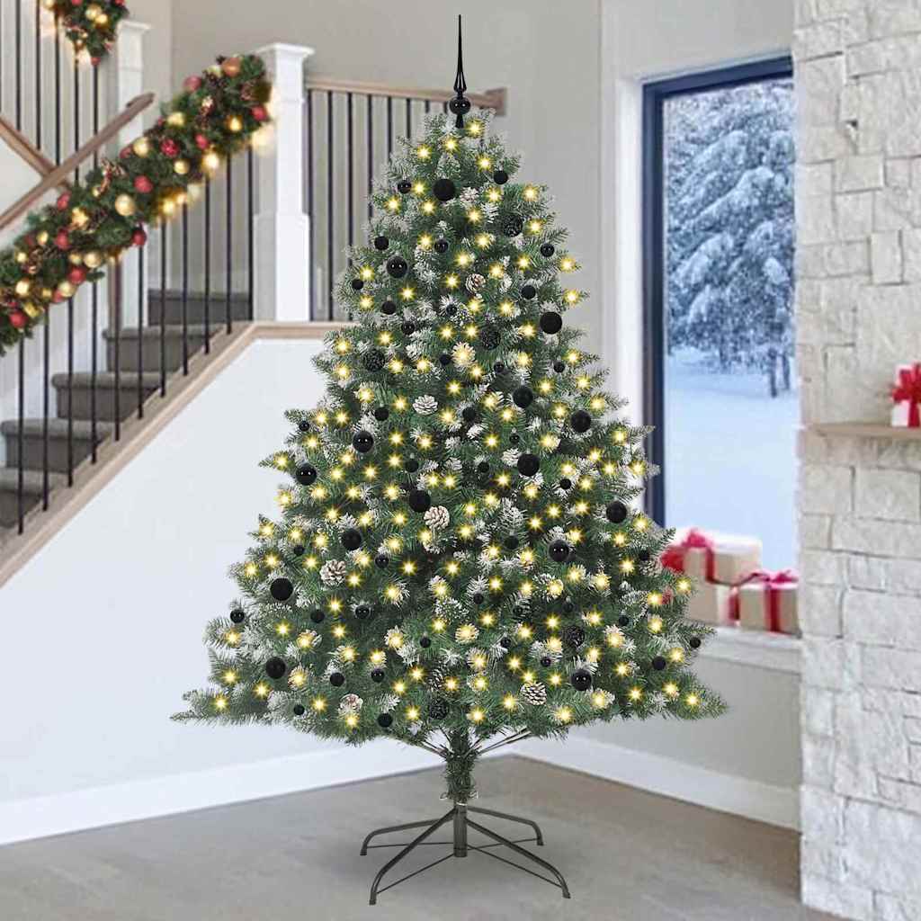 Vidaxl kunstkerstboom met 300 led groen 240 cm pvc en plastic en staal