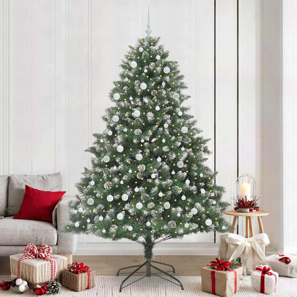 Vidaxl kunstkerstboom met 300 led groen 240 cm pvc en plastic en staal