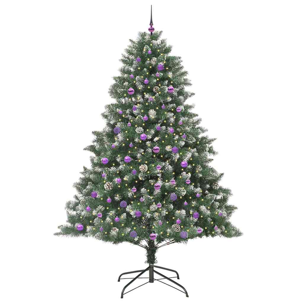 Vidaxl kunstkerstboom met 300 led groen 240 cm pvc en plastic en staal
