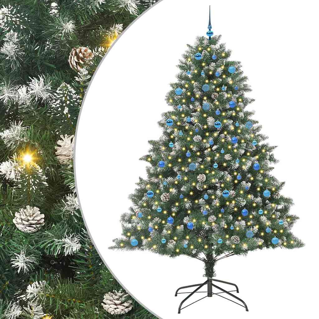 Vidaxl kunstkerstboom met 300 led groen 240 cm pvc en plastic en staal