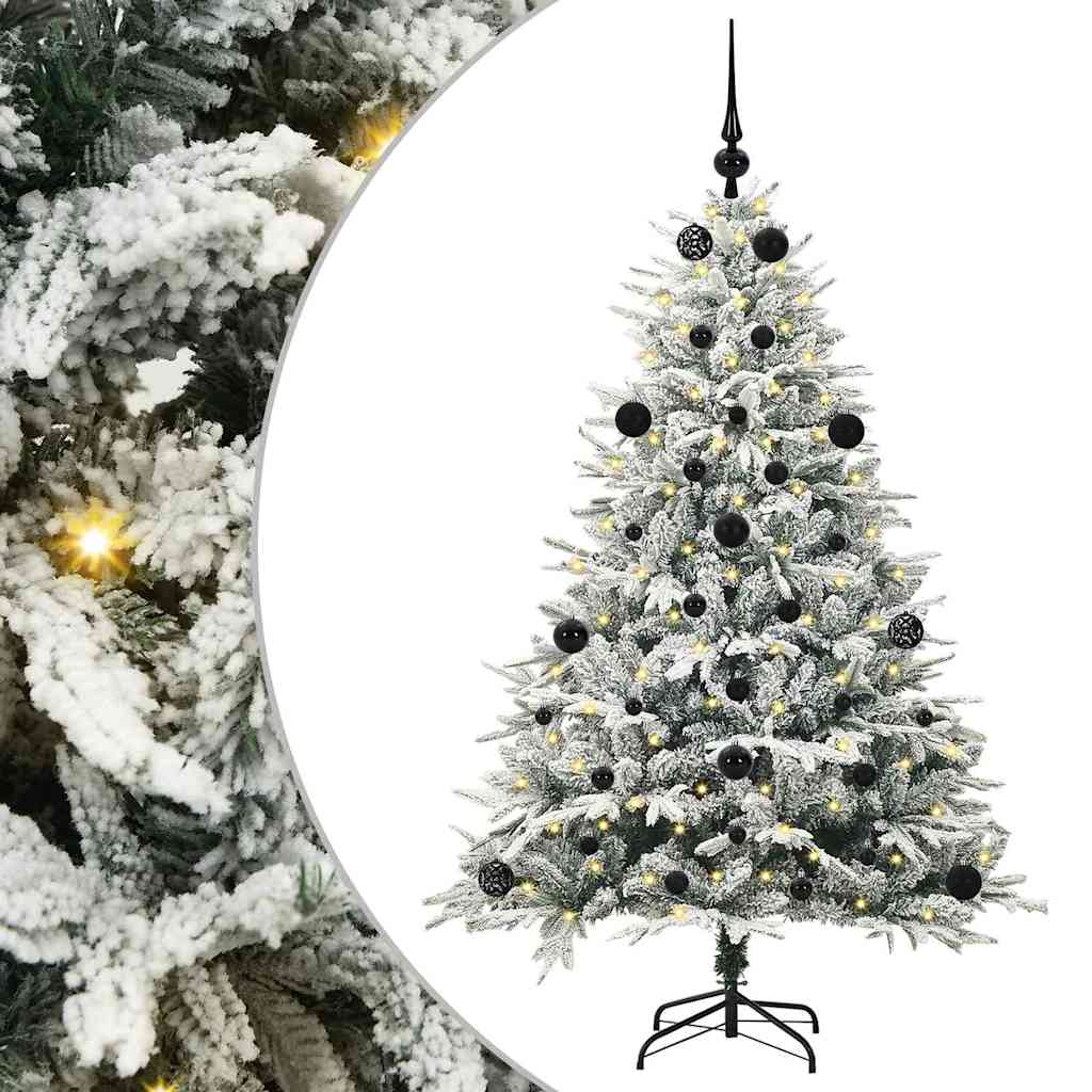 Vidaxl artificial pre-lit kerstboom met ballenset groen 150 cm