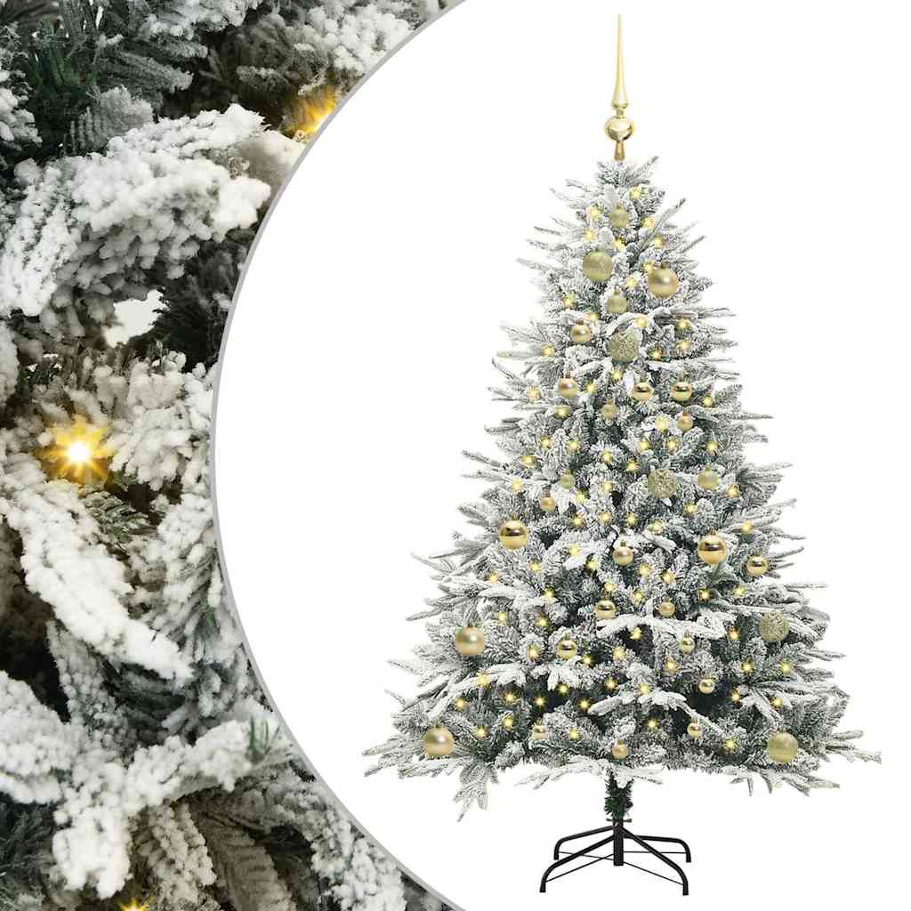 Vidaxl artificial pre-lit kerstboom met ballenset groen 150 cm