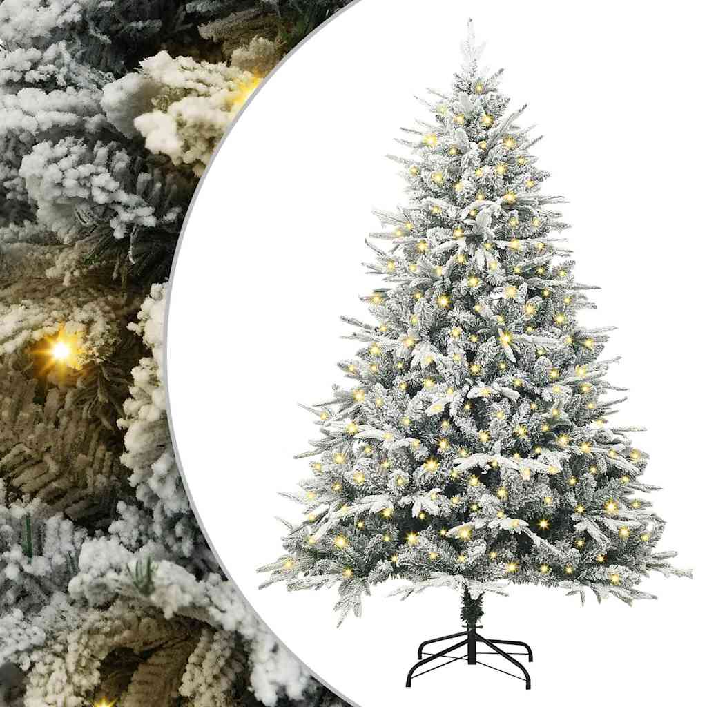 Vidaxl kunst kerstboom met verlichting groen 180 cm pvc en pe