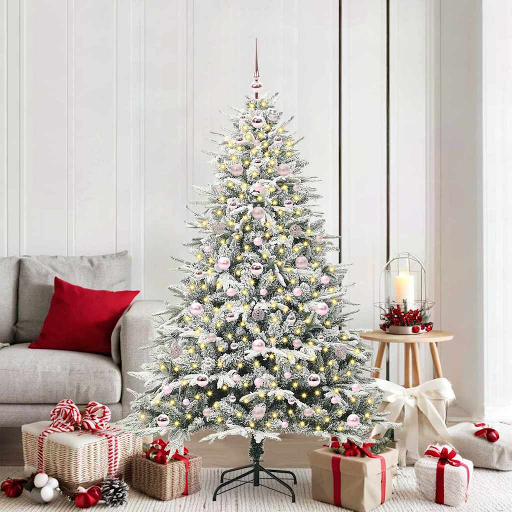 Vidaxl artificial pre-lit kerstboom met ballenset groen 180 cm