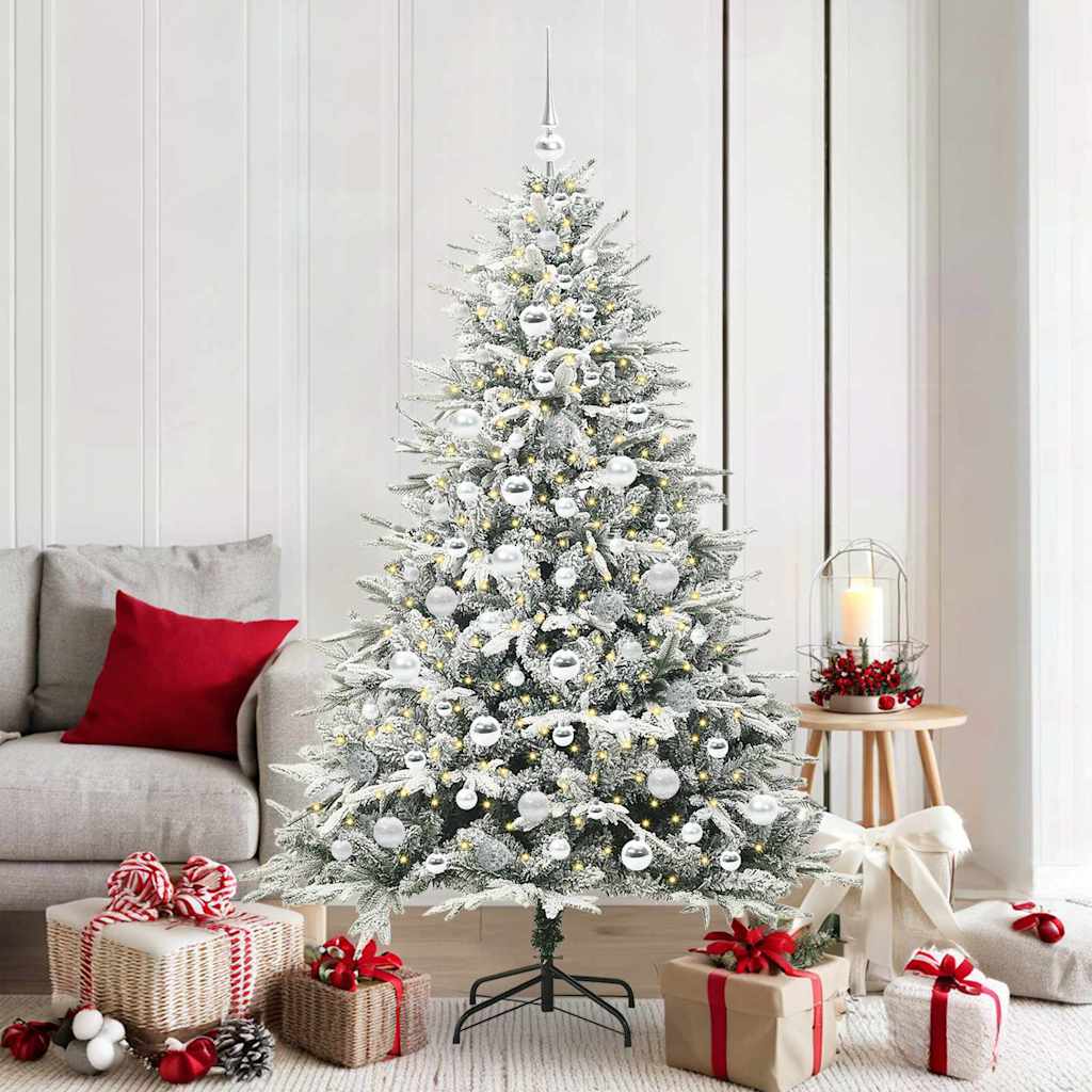 Vidaxl artificial pre-lit kerstboom met ballenset groen 180 cm