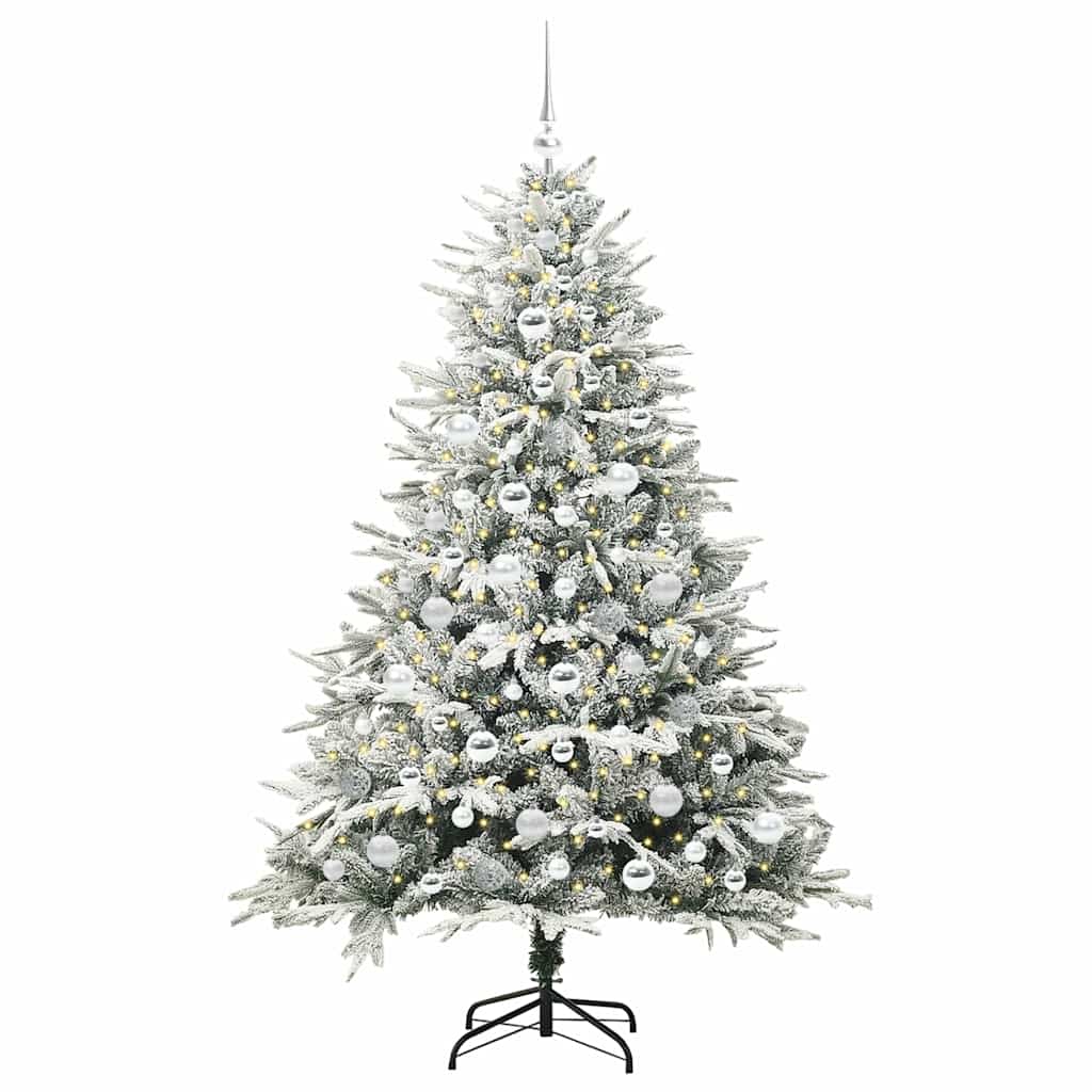 Vidaxl artificial pre-lit kerstboom met ballenset groen 180 cm