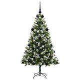 Vidaxl kunstmatige scharnierkerstboom met bedekte sneeuw 150 cm