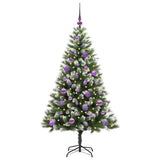 Vidaxl kunstmatige scharnierkerstboom met bedekte sneeuw 150 cm