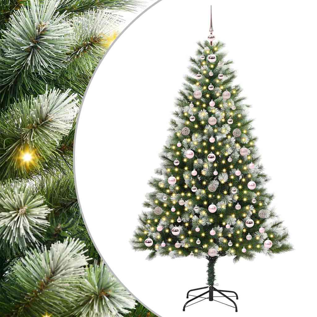 Vidaxl kunstmatige scharnierkerstboom met bedekte sneeuw 180 cm