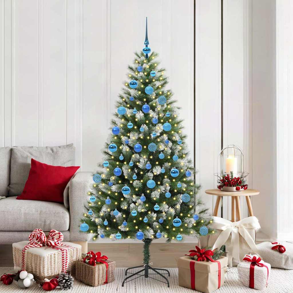 Vidaxl kunstmatige scharnierkerstboom met bedekte sneeuw 180 cm