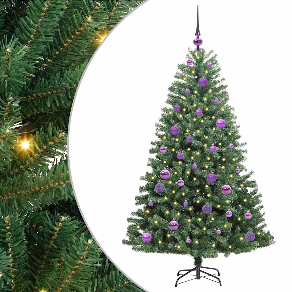 Vidaxl kunstmatige inklapbare kerstboom groen 150 cm pvc en metaal